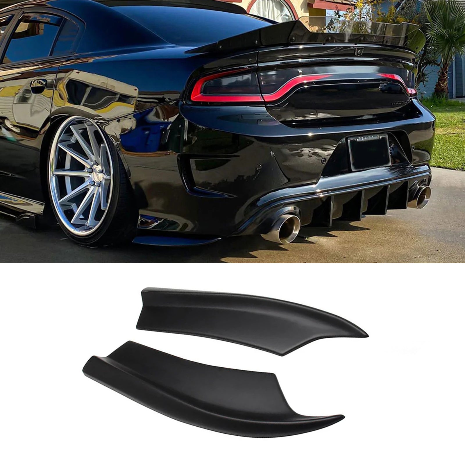 For 2015-2022 Dodge Charger SRT Style Rear Bumper Side Apron Spat Valance