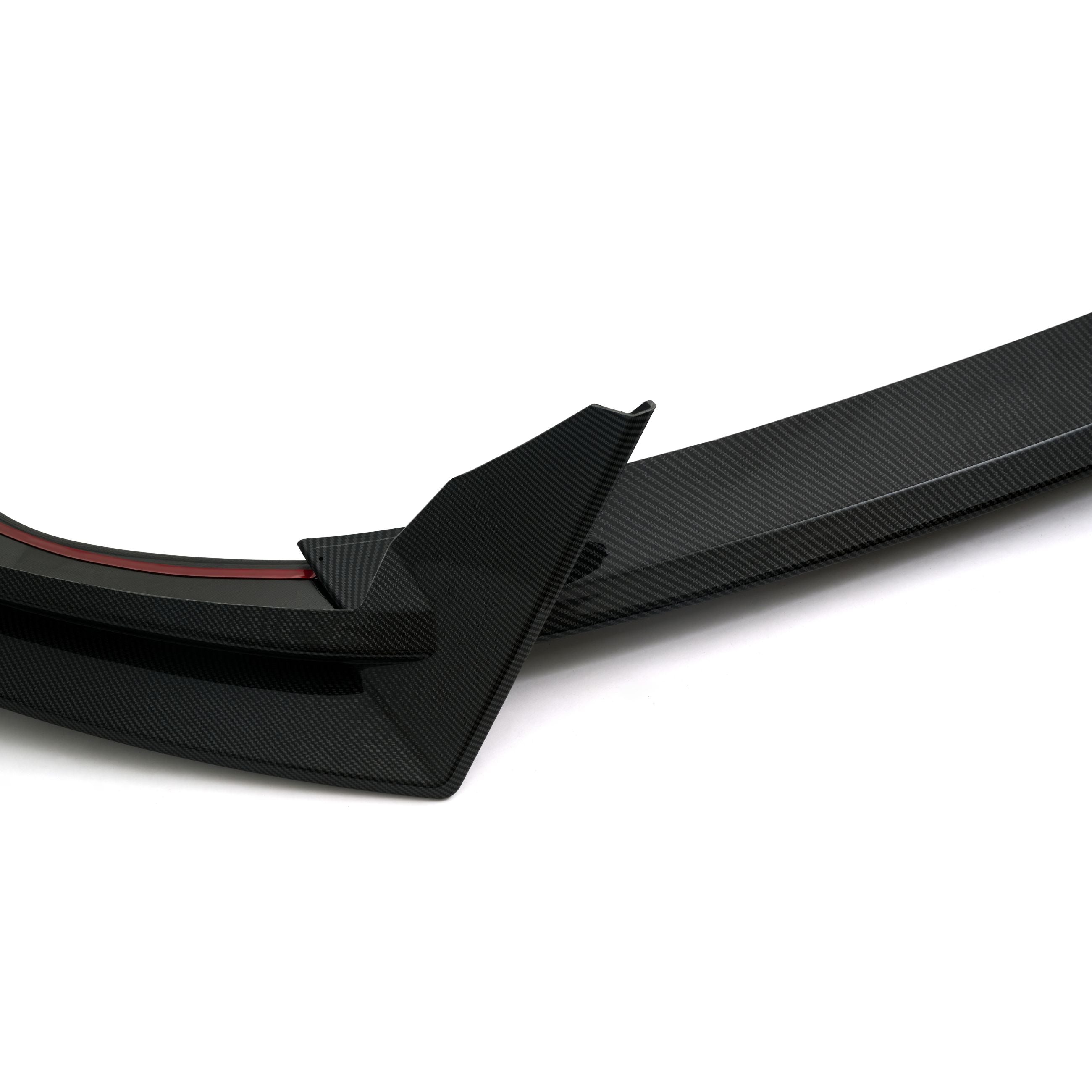 For Tesla Model Y 2025+ ABS Carbon Style Front Bumper Lip Spoiler Splitter 3PCS