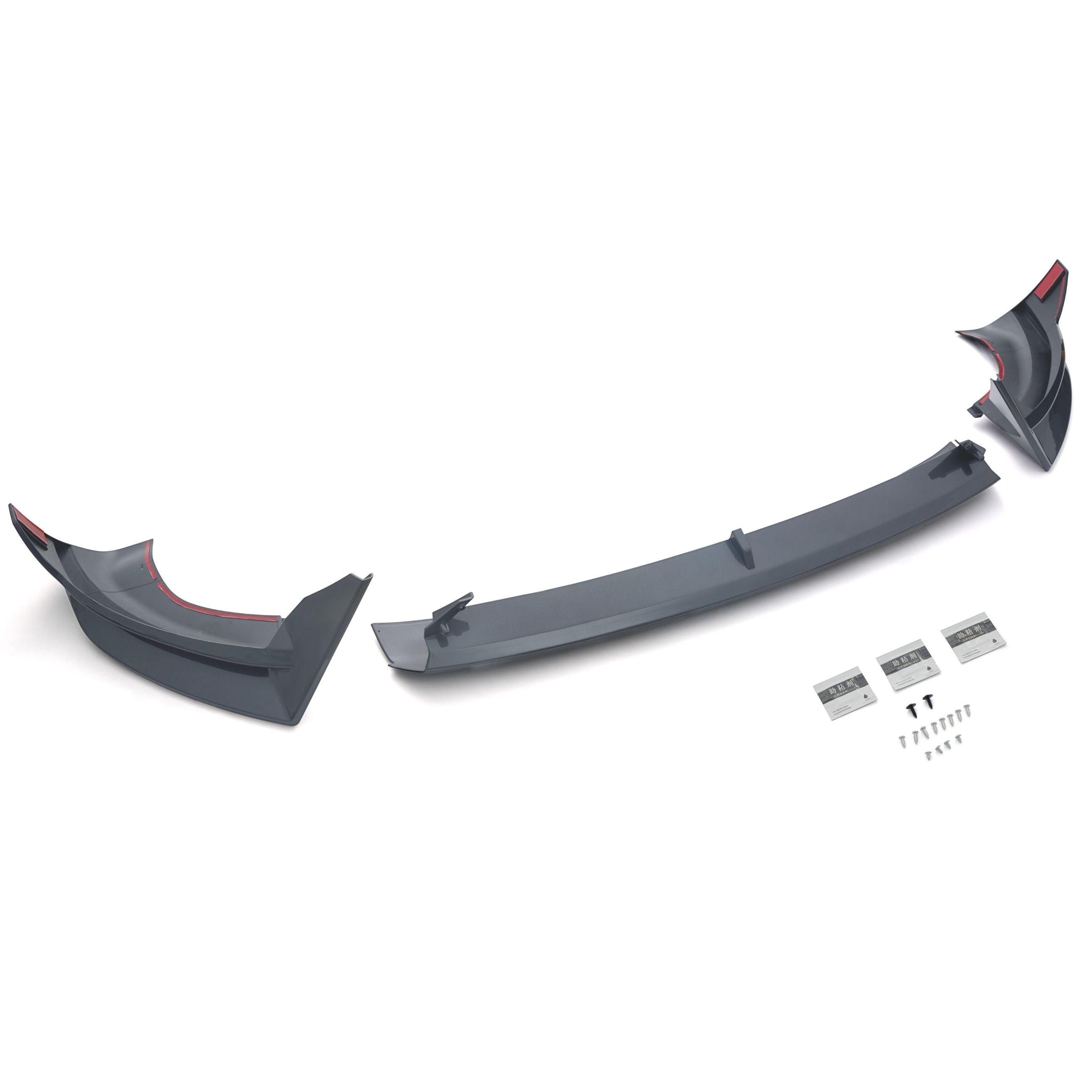 For Tesla Model Y 2025+ ABS Carbon Style Front Bumper Lip Spoiler Splitter 3PCS