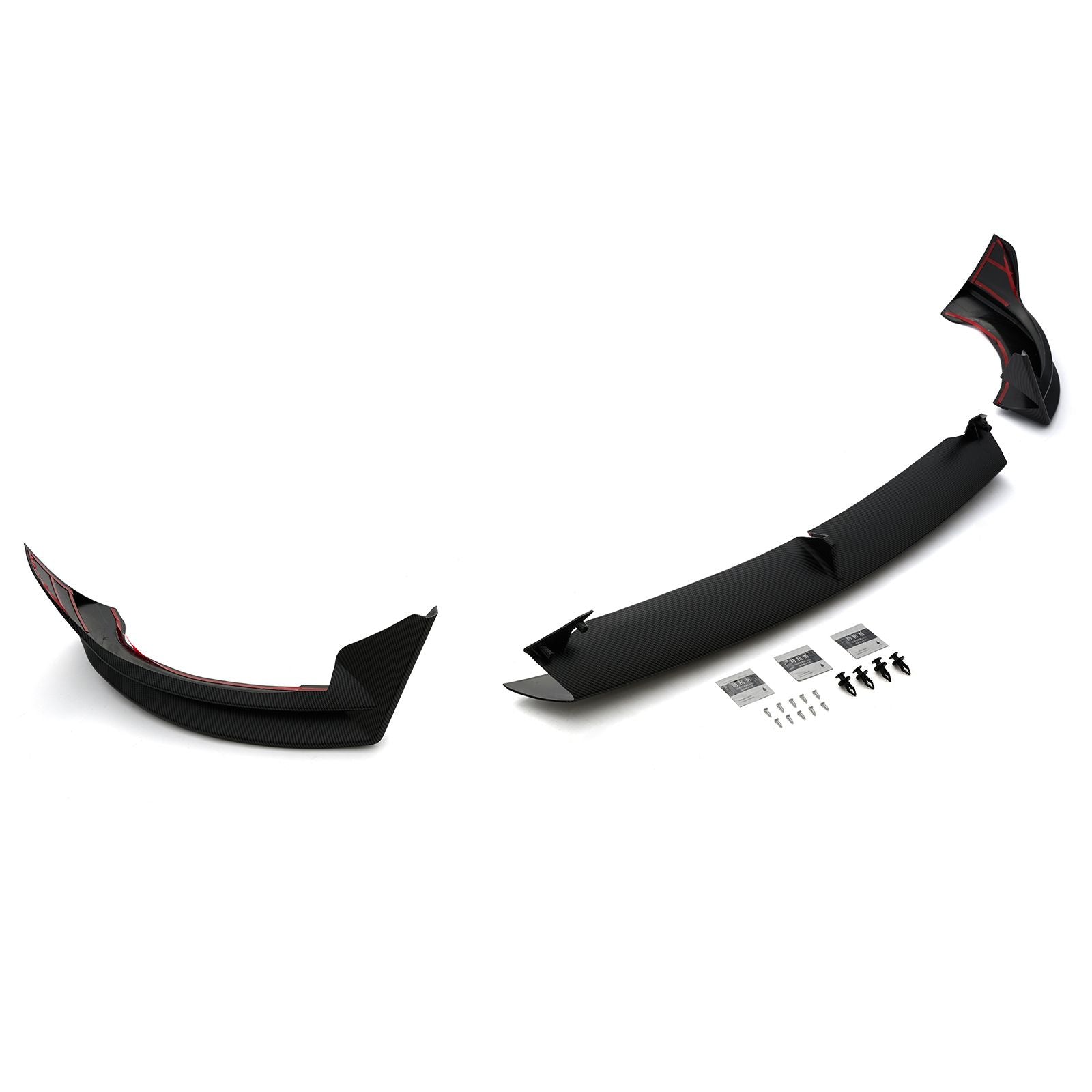 For 2020-2024 Tesla Model Y Front Bumper Lip Splitter 3PCS