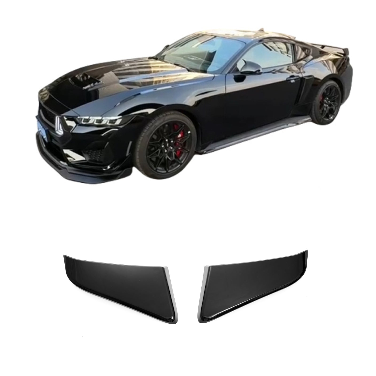 For 24+ Mustang S650  Air Flow Intake Grille Side Cover Sticker#color_Gross Black