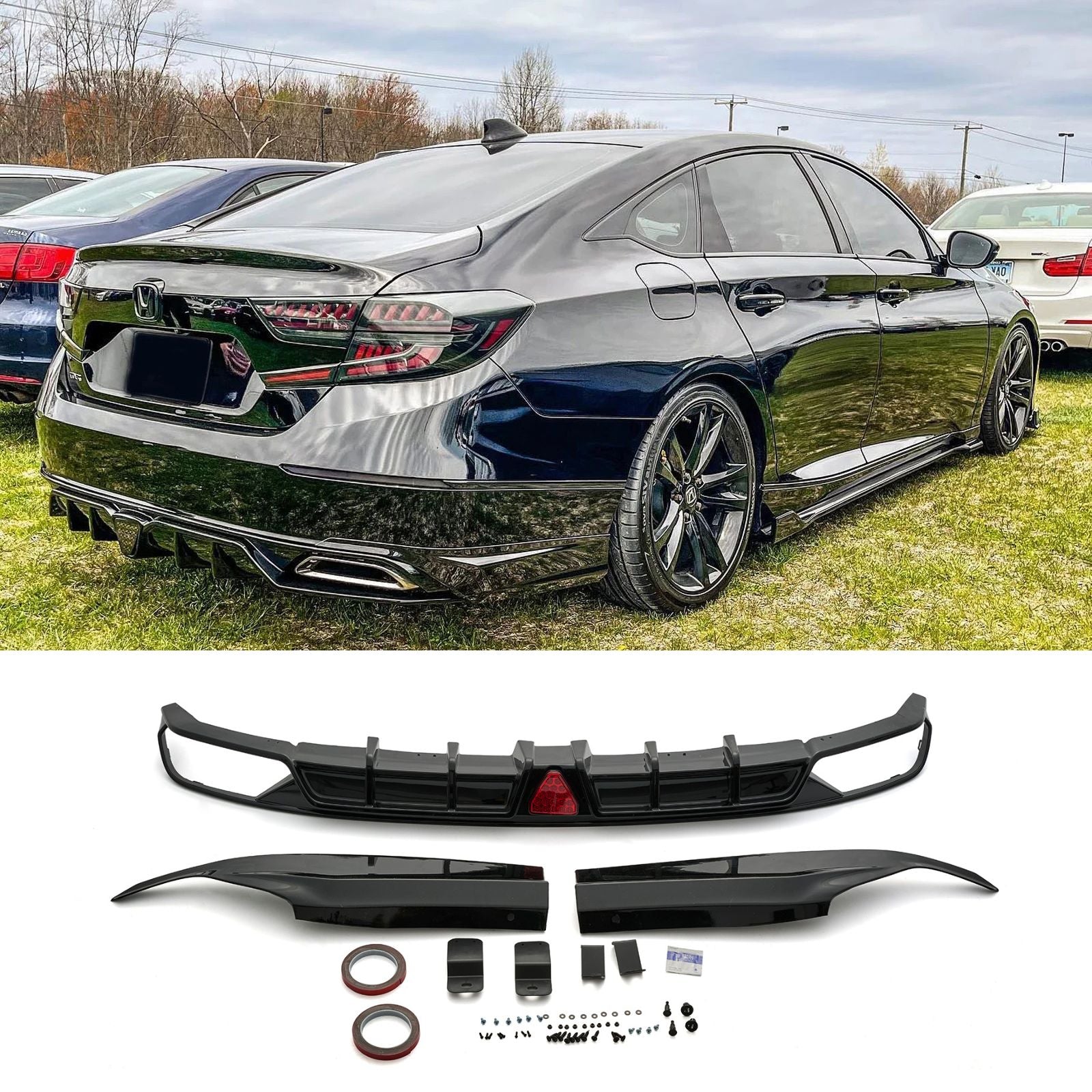 W2 Upgrade Rear Bumper Diffuser For 2018-2022 Accord W/LED
