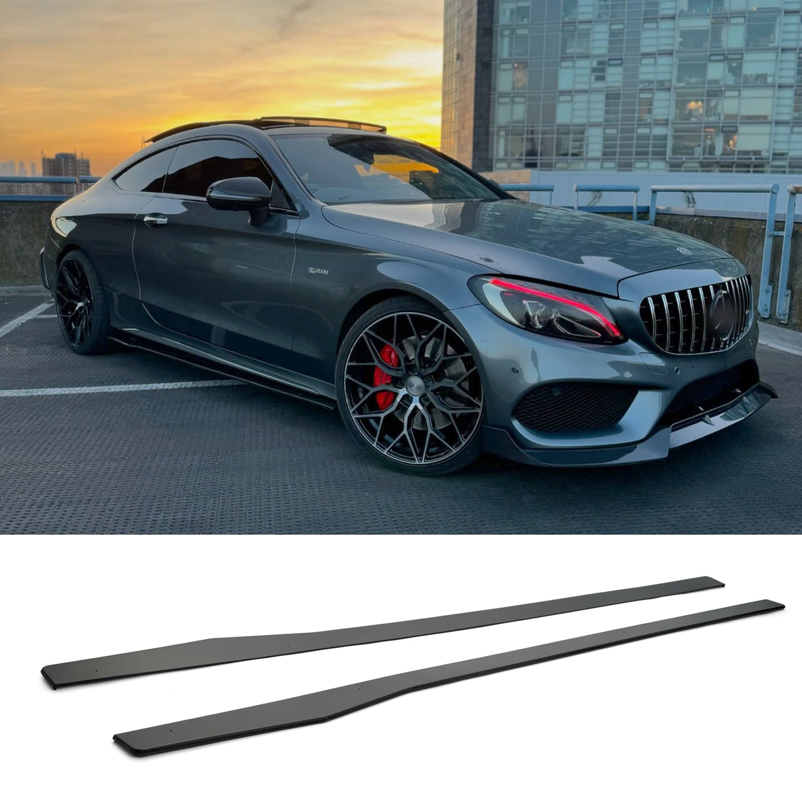 For 2015-2021 Mercedes Benz W205 C300 C43 AMG CMT Side Skirt