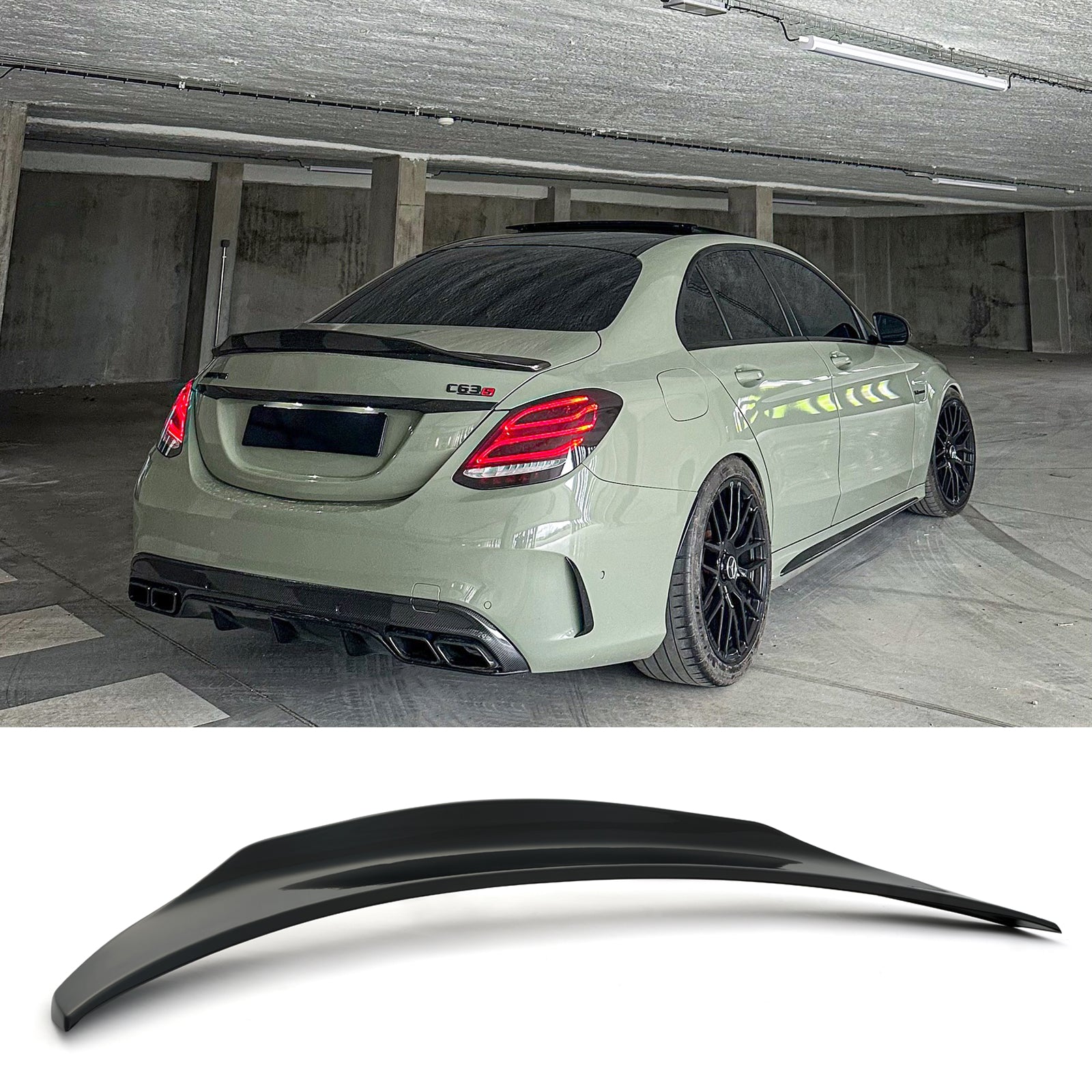 For 2015-2021 Mercedes Benz W205 C63 AMG PSM Style Trunk Spoiler Wing