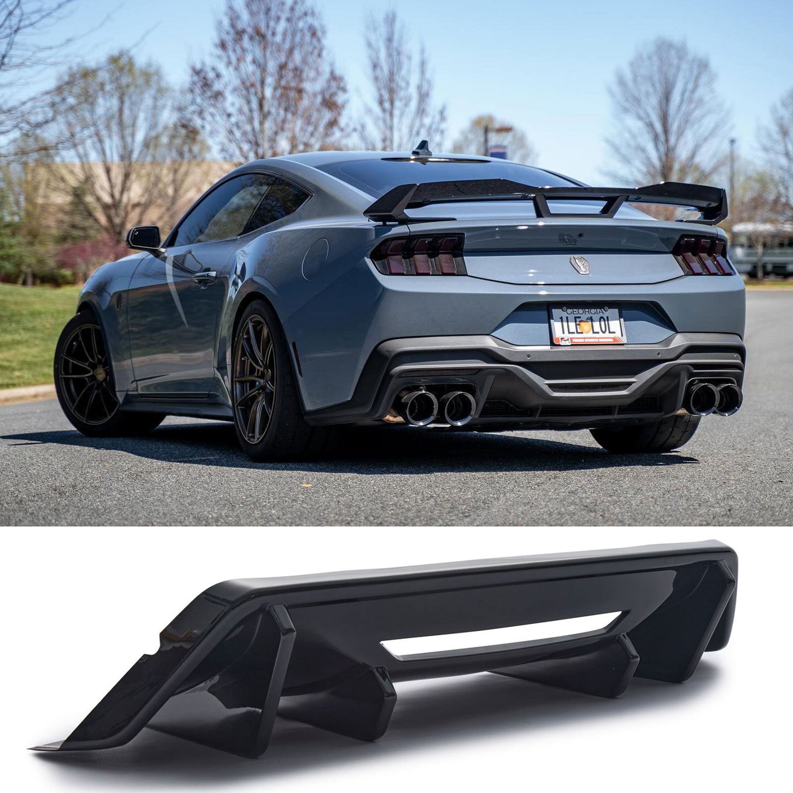 Rear Bumper Diffuser For Ford Mustang 24-25 W2-1