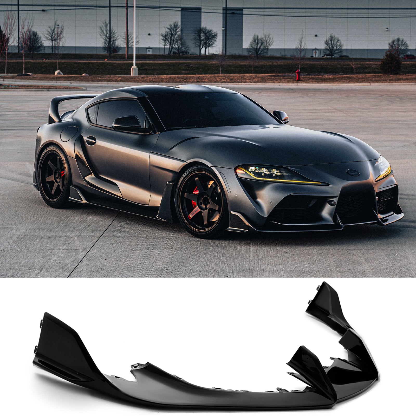 For 2020-2025 Toyota Supra A90 A91 Front Bumper Lip Spoiler Kit