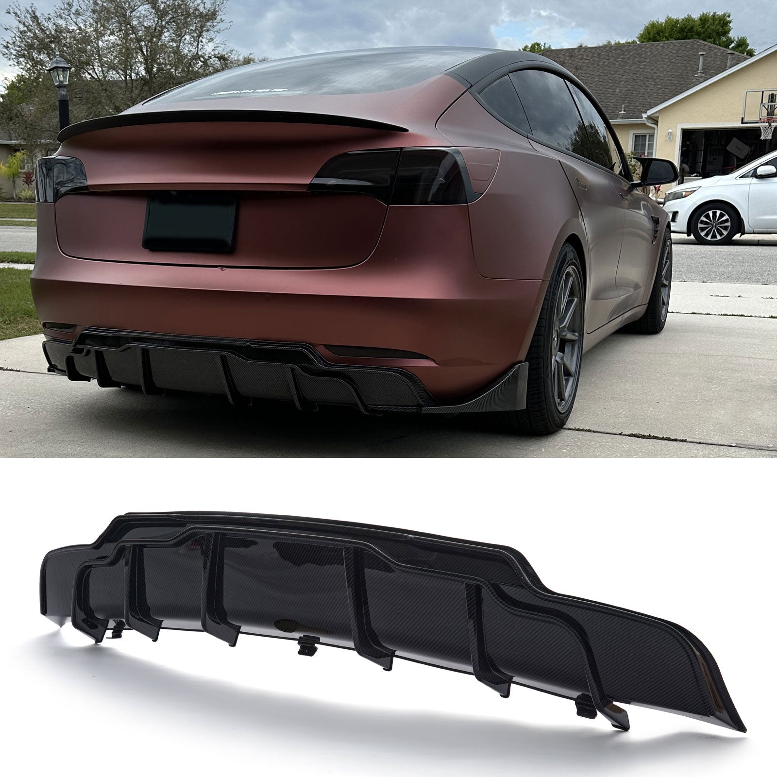 Rear Diffuser For Tesla Model 3 2017-2023