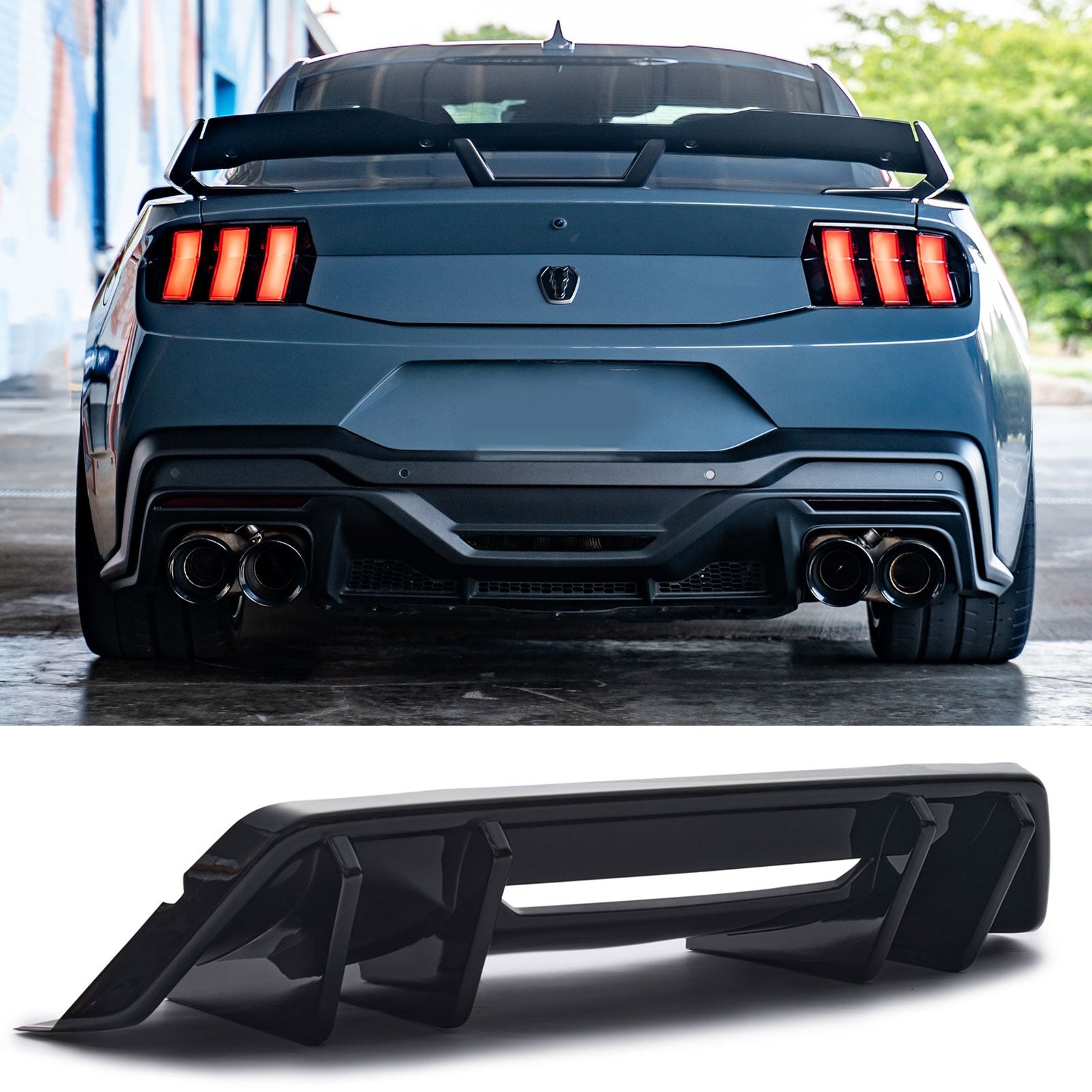 Rear Bumper Diffuser For Ford Mustang 24-25 W2-2