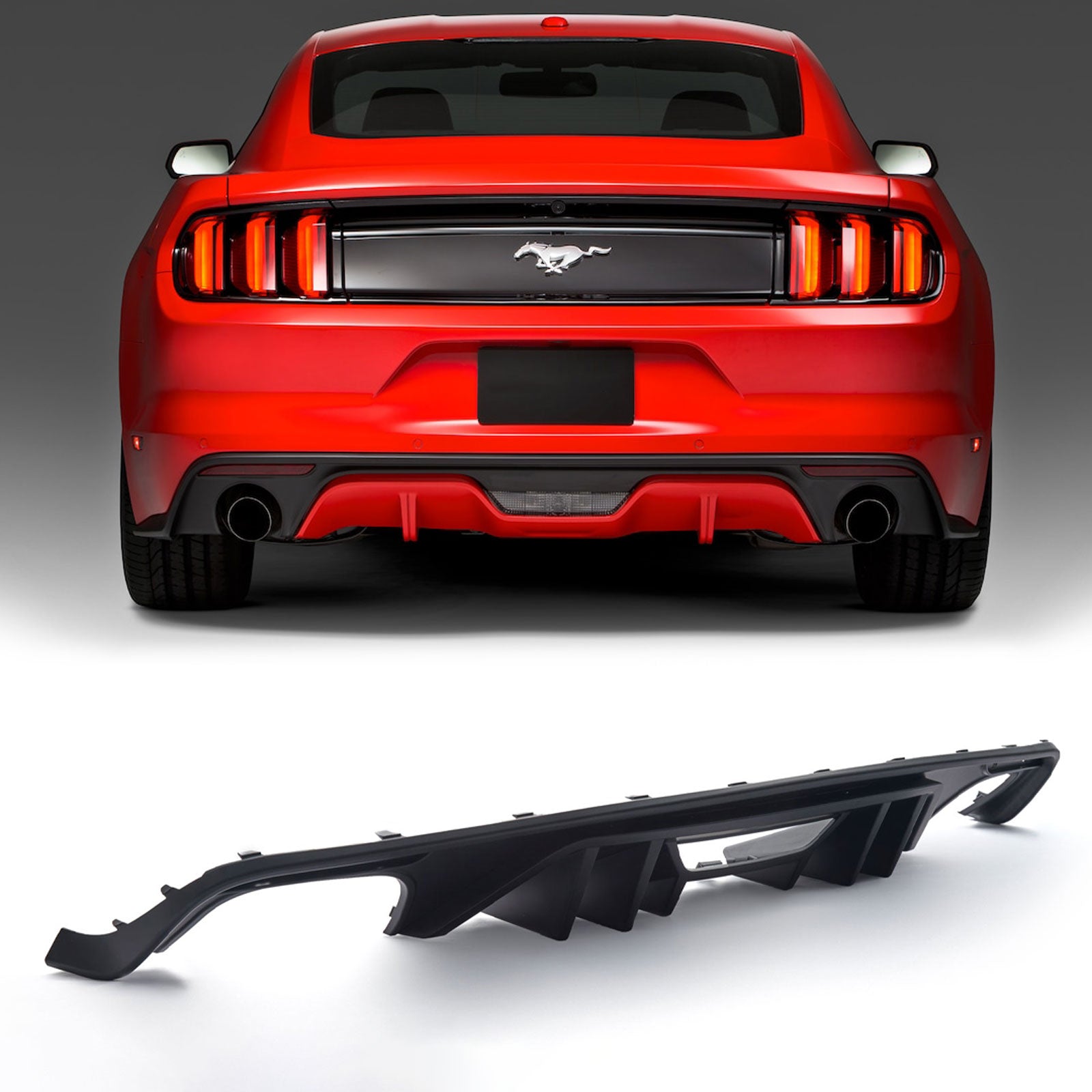 Rear Bumper Diffuser For 2015-2017 Ford Mustang W2-2