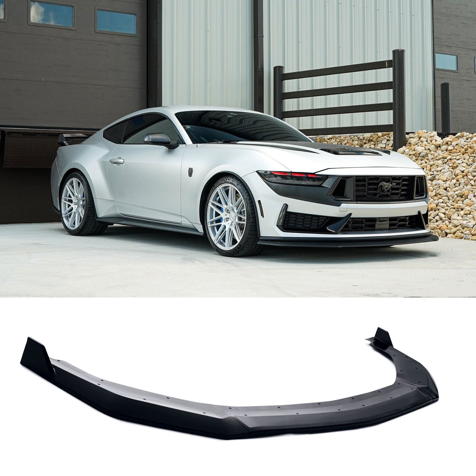 Front Bumper Lip Splitter For 24-25 Ford Mustang Dark Horse 3PCS