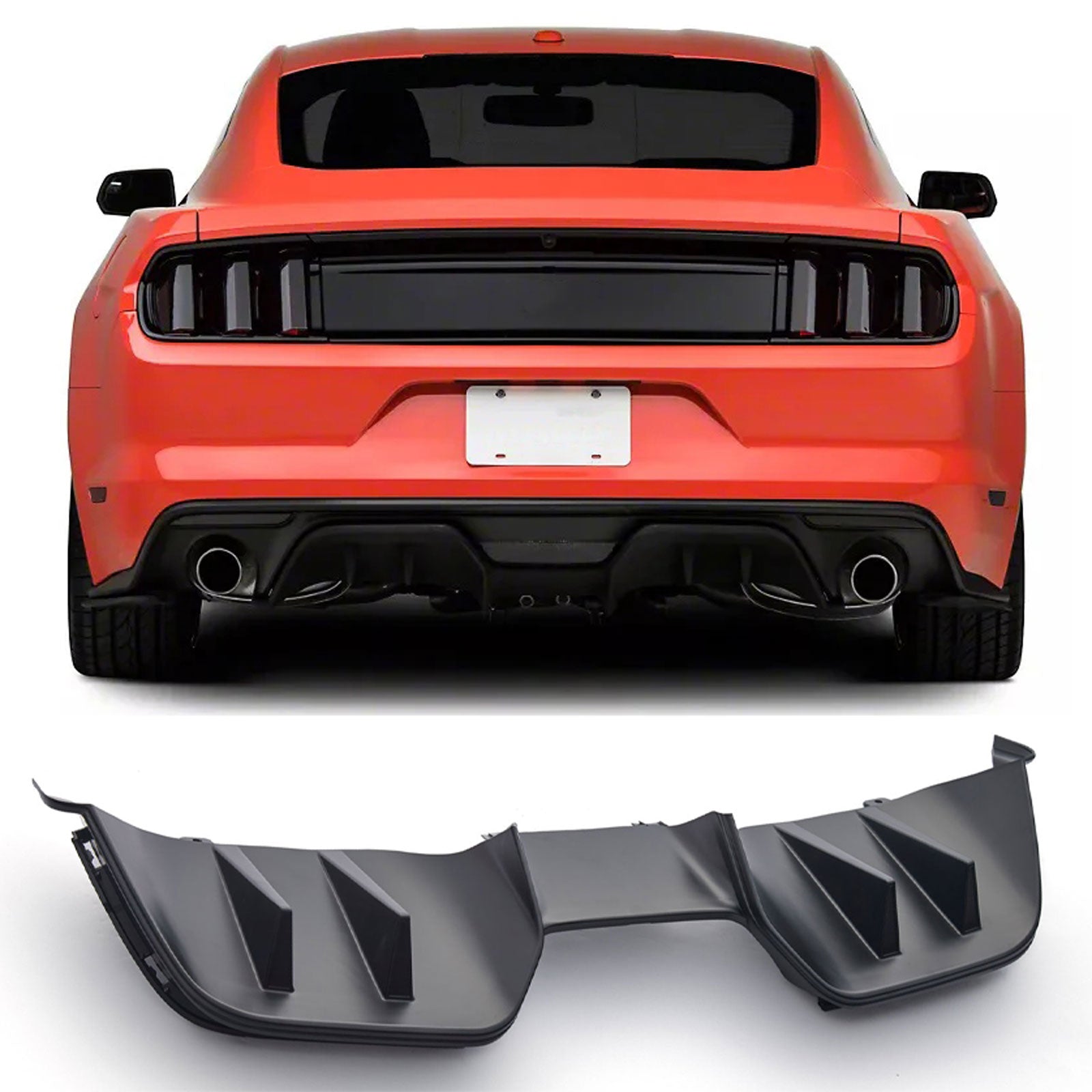 Rear Bumper Diffuser Kit For 2015-2017 Ford Mustang W2-1