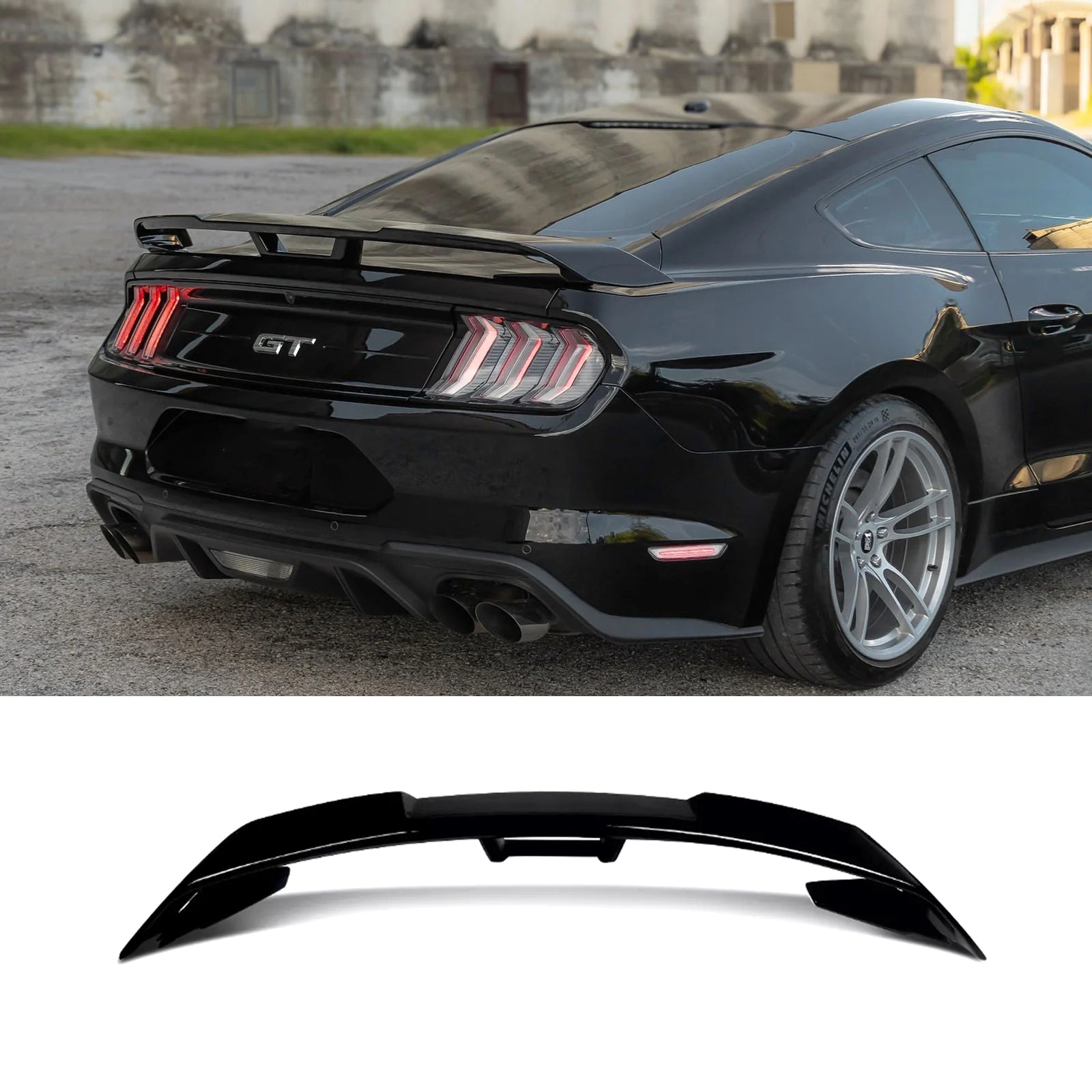 Glossy Black Rear Spoiler Wing For Ford Mustang GT350/GT500 Coupe 2015-2023 – 2 Door