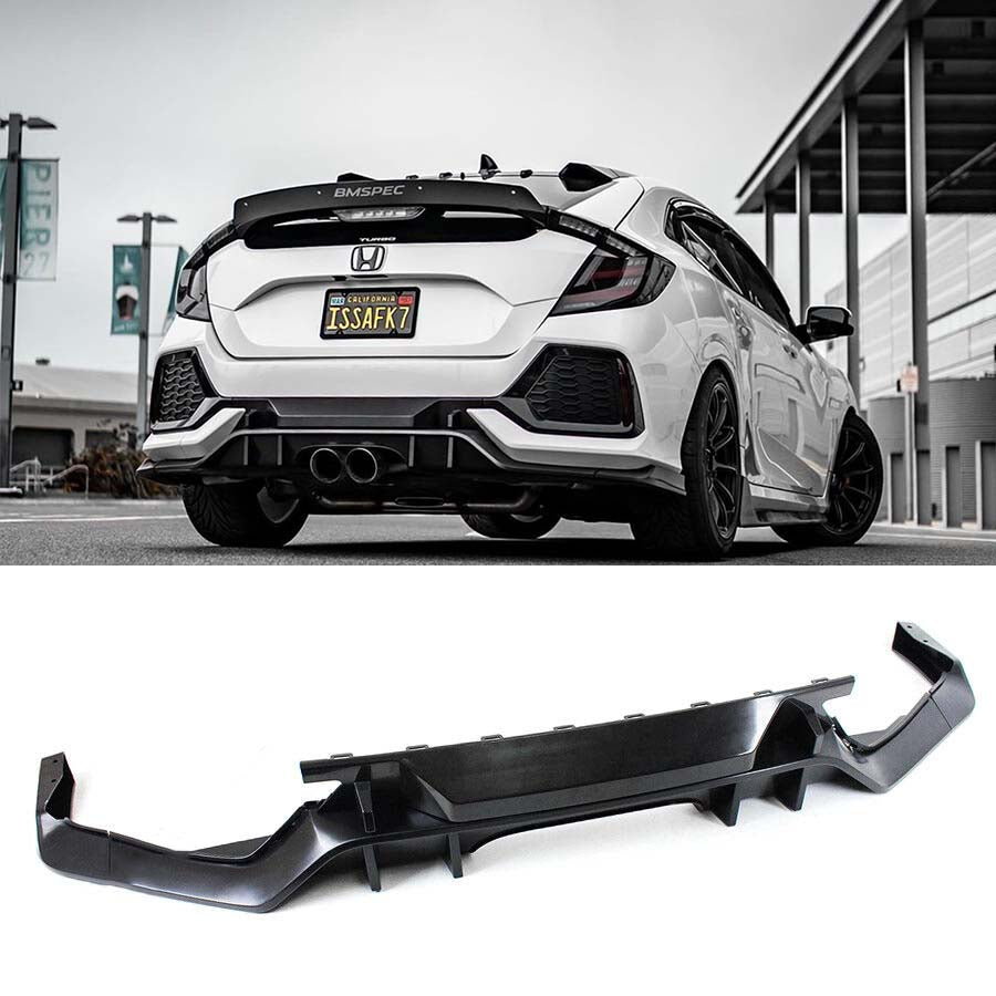 Rear Bumper Diffuser For 2017-2021 Honda Civic FK7 5D Hatchback Sport Type-R Style