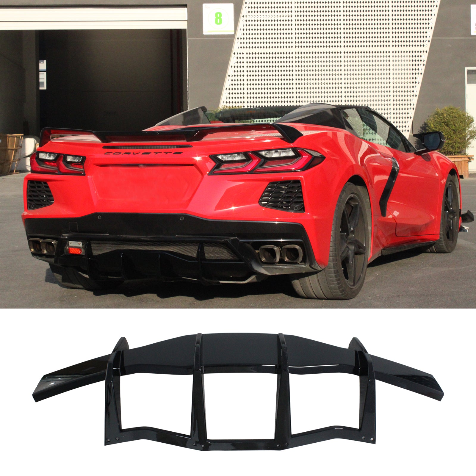 For 2020-2025 Chevrolet Corvette C8  Rear Diffuser Lip