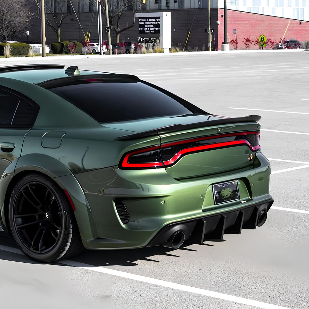 Hellcat Rear Spoiler For 2011-2023 Dodge Charger SRT Hellcat Style Rear Trunk Spoiler Wing
