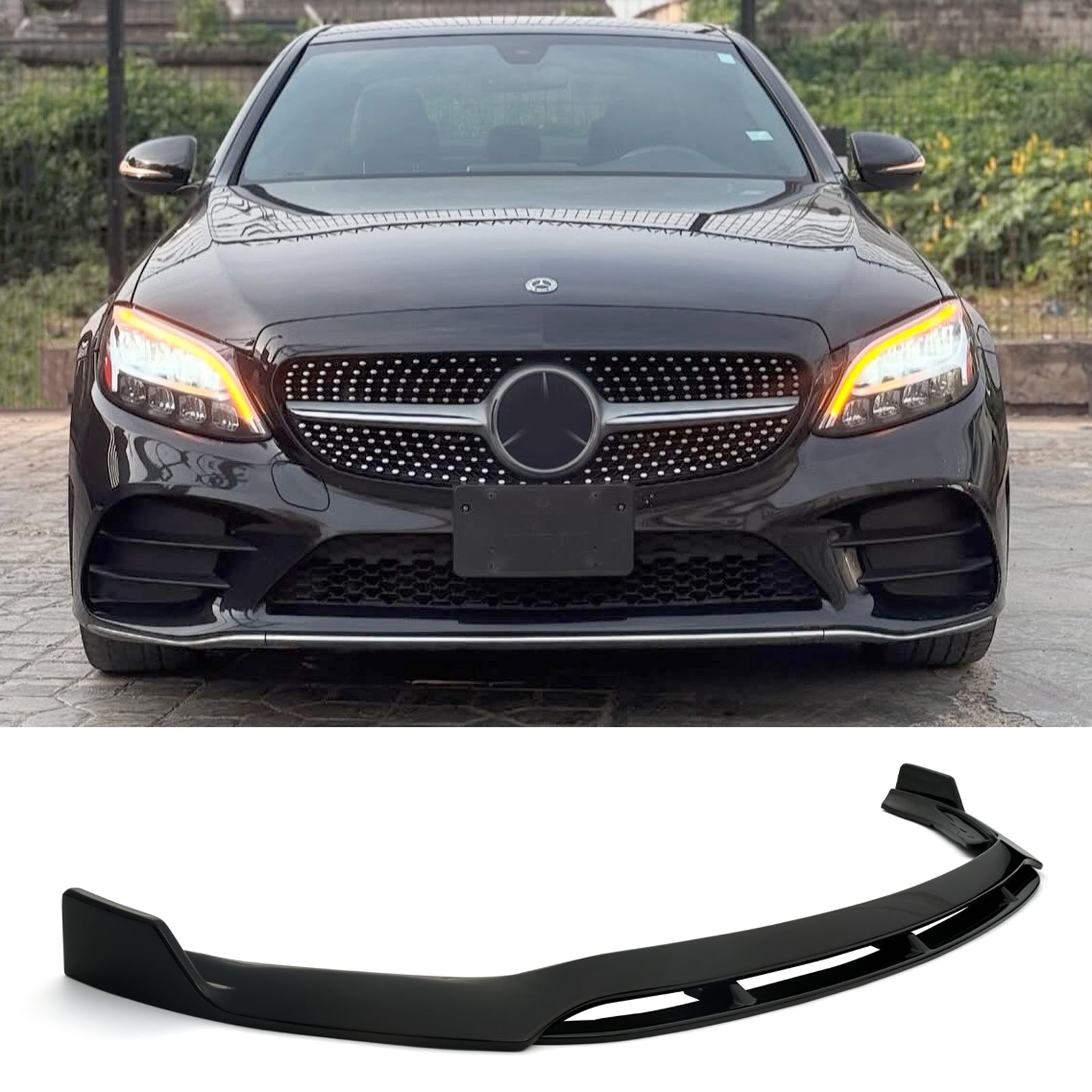 For 2019-2021 Benz C-Class W205 Front Bumper Lip Splitter