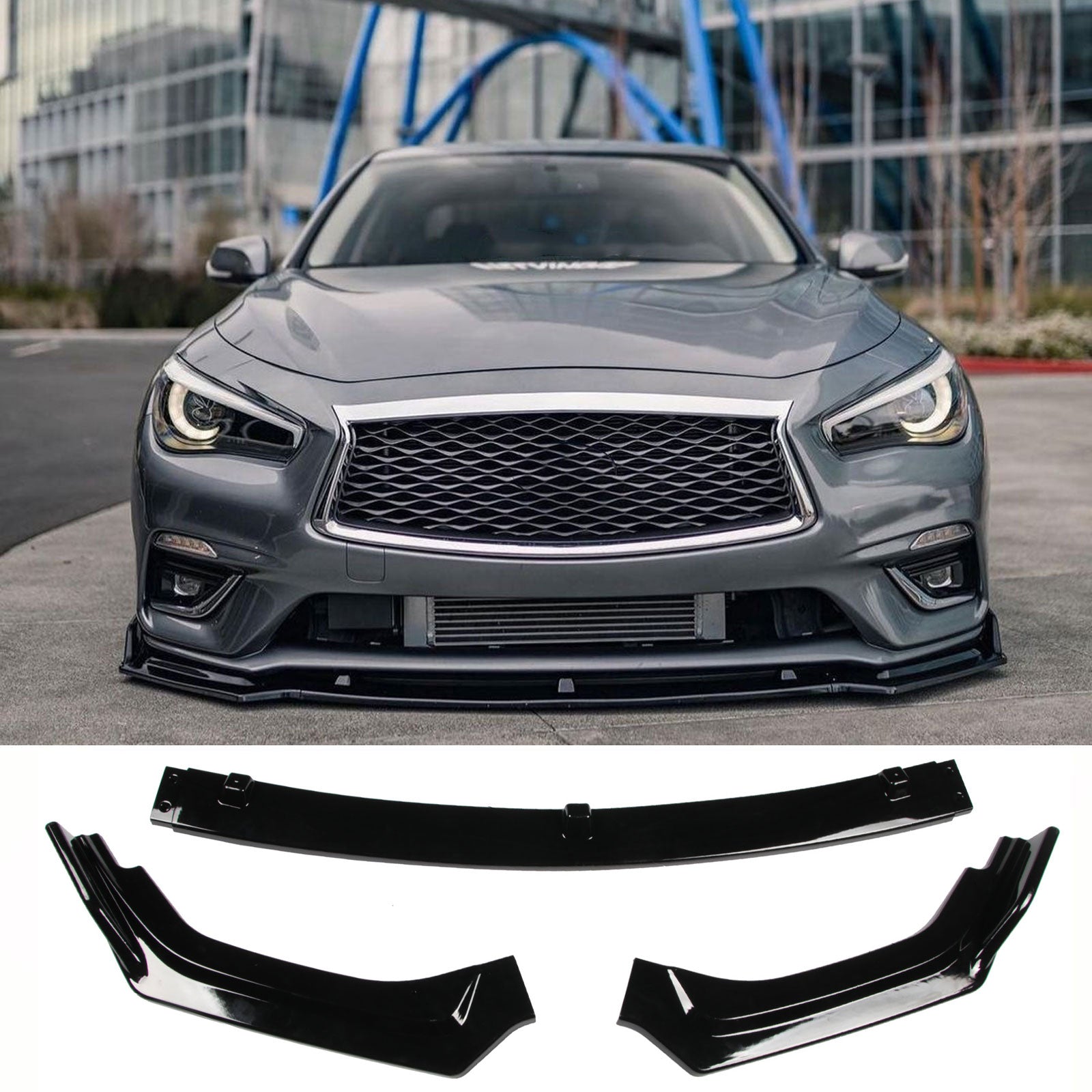 For Infiniti Q50 2018-2024 Base Luxe Front Bumper Lip