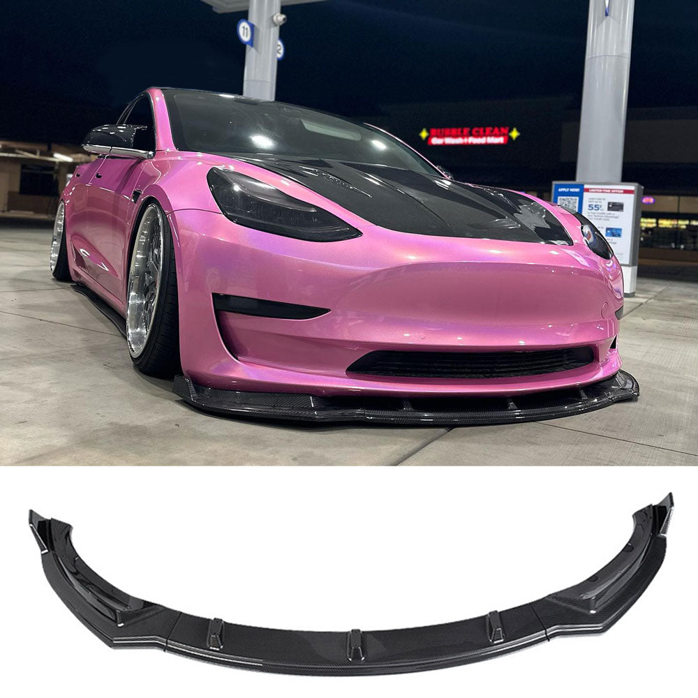 Front Bumper Lip Splitter For Tesla Model 3 2017-2023