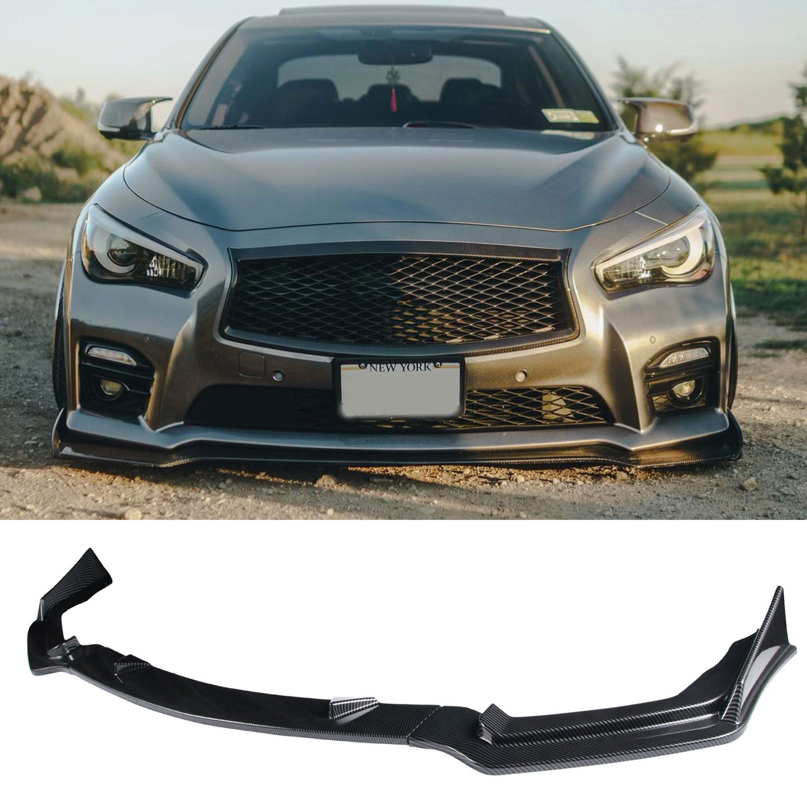 For Infiniti Q50 2014-2017 Sport Model Front Bumper Lip