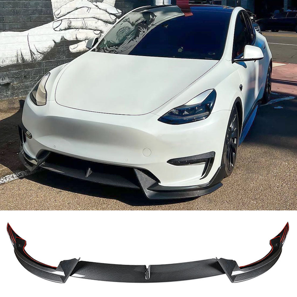 For 2020 2024 Tesla Model Y Front Bumper Lip Splitter 3PCS W2bodykits for-2020-2024-tesla-model-y-front-bumper-lip-splitter-3pcs-w2bodykits